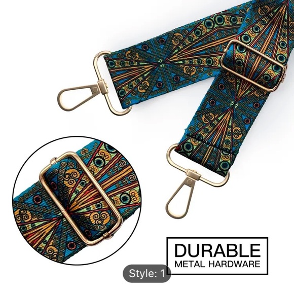 Bohemian Adjustable Shoulder/Purse/Guitar/Travel Bag Strap - Picture 4 of 6